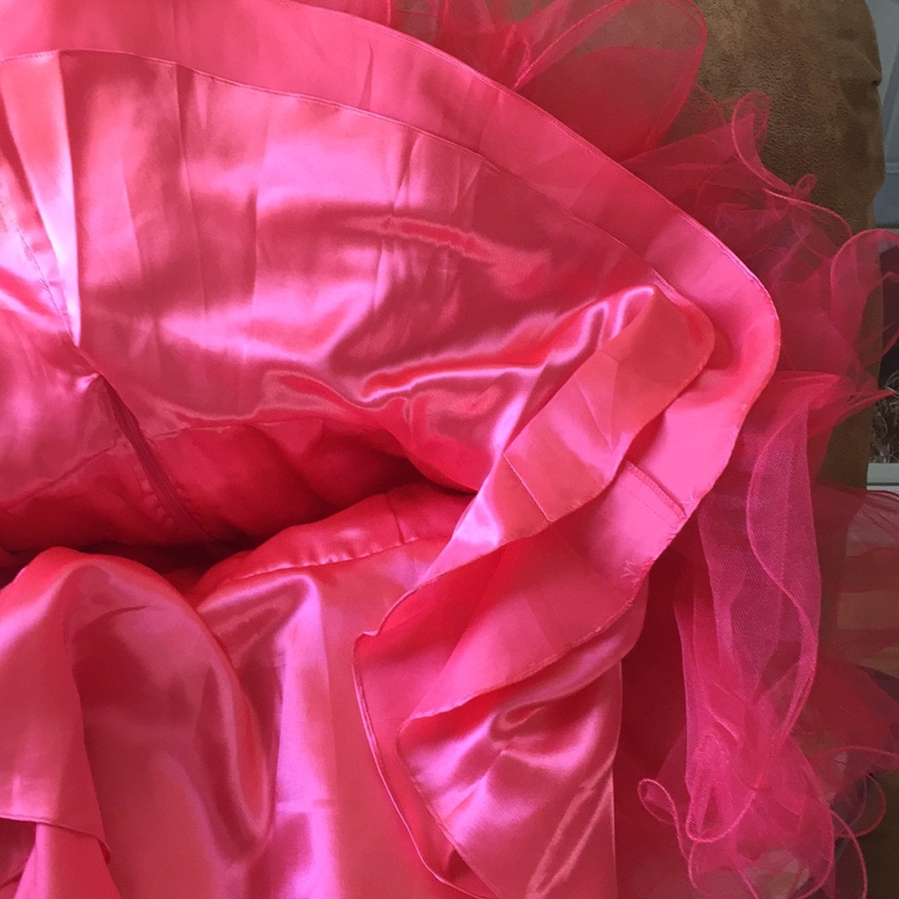 Sherri Hill prom formal dress size 8 coral/silver - Picture 8 of 8